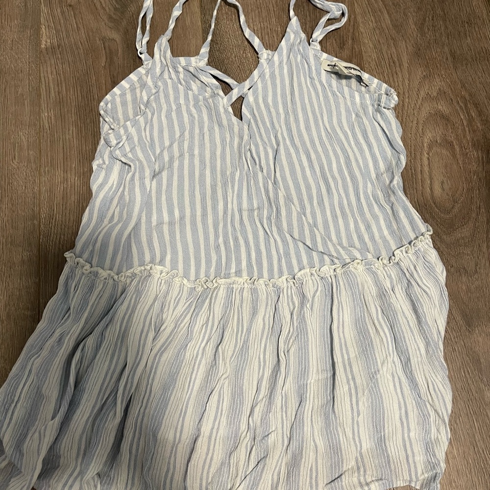 American Eagle Blue Striped Flowy Tank size XS